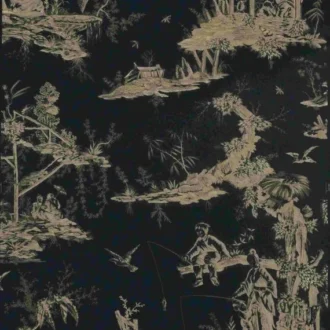 Обои - Boussac - 
WALLPAPER KANAWA Black Ivory - W4515B07