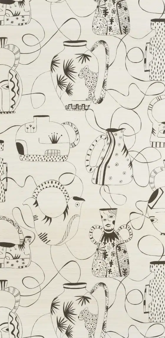 Обои — Pierre Frey — VASES MASQUES Blanc — FP591001