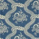 Обои — Pierre Frey — WALLPAPER LES PANIERS FLEURIS Bleu Ancien — FP160001