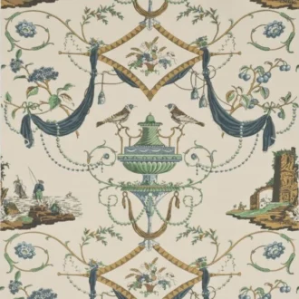 Обои - Pierre Frey -
WALLPAPER BAZOCHES Bleu Vert - FP164002