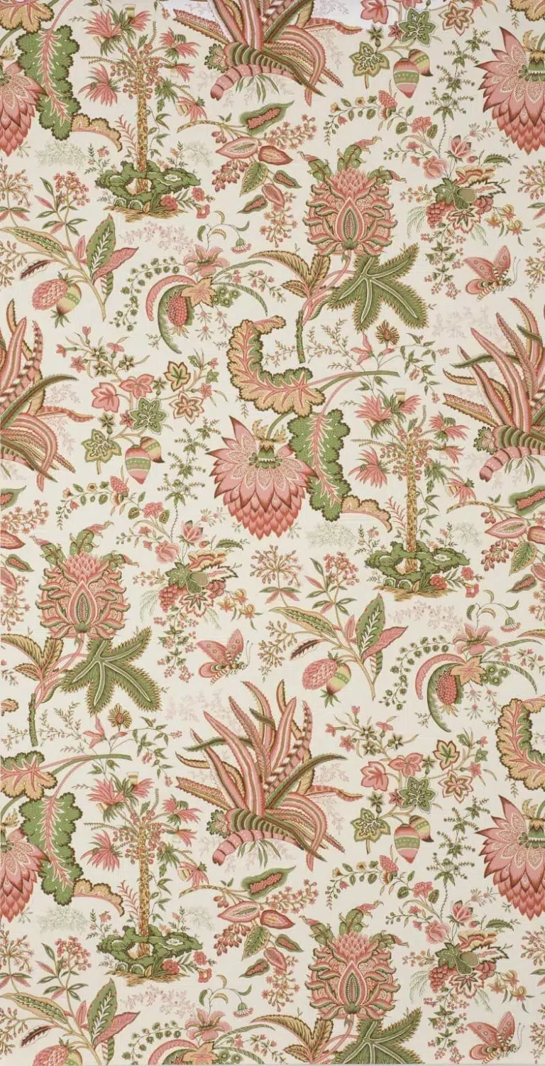 Обои — Braquenie — WALLPAPER MARQUIS DE SEIGNELAY Coral/Leaf — BP208002