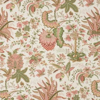 Обои - Braquenié - 
WALLPAPER MARQUIS DE SEIGNELAY Coral/Leaf - BP208002