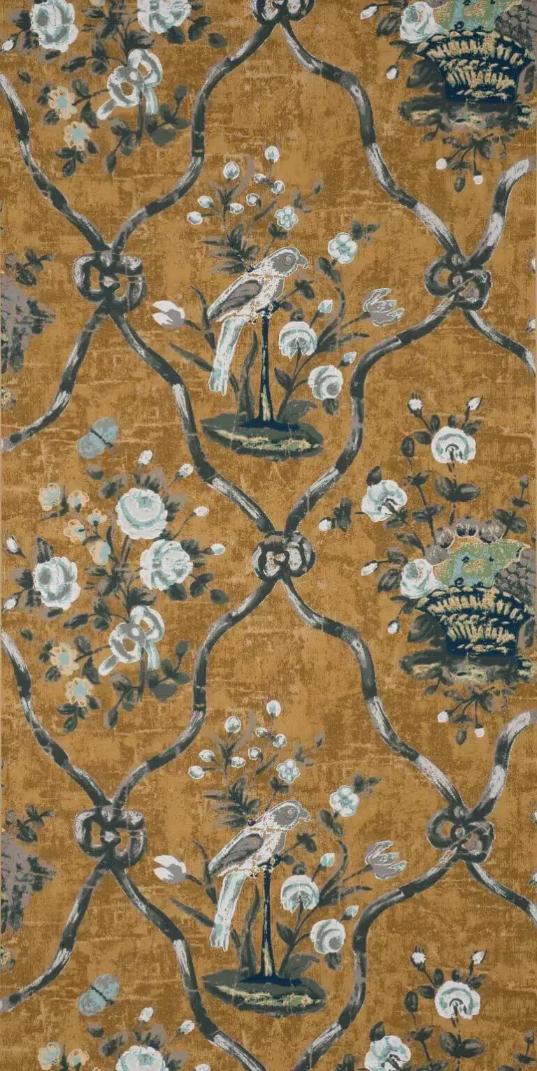 Обои — Braquenie — WALLPAPER PETIT PARC Nutmeg/Blue — BP201002