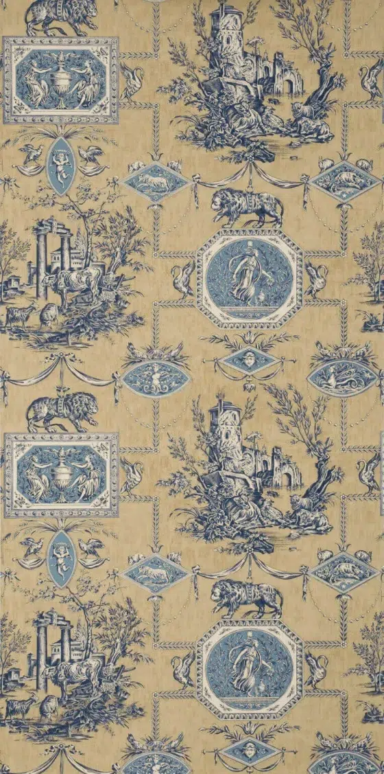 Обои — Braquenie — WALLPAPER LES MUSES ET LE LION Antique Blue — BP207003