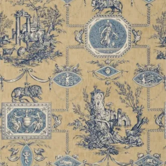Обои - Braquenié - 
WALLPAPER LES MUSES ET LE LION Antique Blue - BP207003