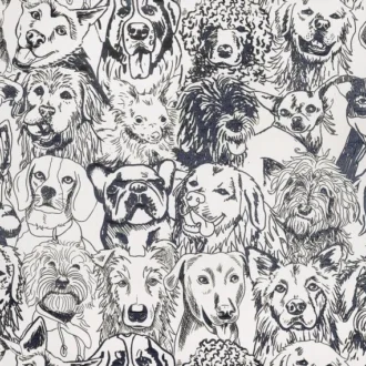 Обои - Pierre Frey - 
DESIGNER DOGS Fusain - FP804001