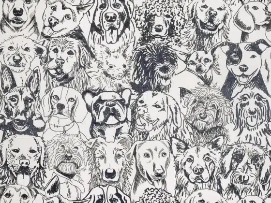 Обои - Pierre Frey - 
DESIGNER DOGS Fusain - FP804001