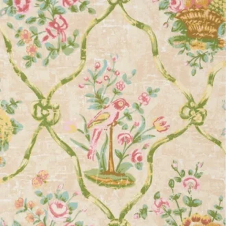 Обои - Braquenié - 
WALLPAPER PETIT PARC Green/Cream - BP201001