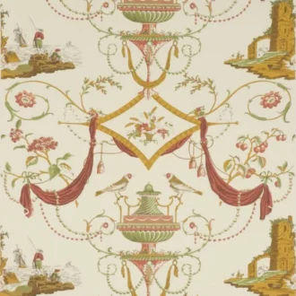 Обои - Pierre Frey - 
WALLPAPER BAZOCHES Corail Amande - FP164003