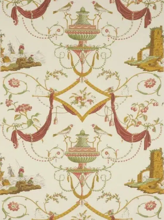 Обои - Pierre Frey - 
WALLPAPER BAZOCHES Corail Amande - FP164003