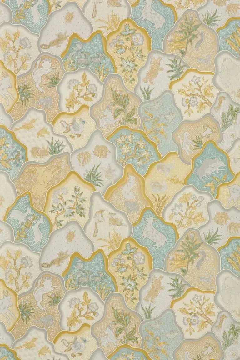 Обои — Braquenie — TOILE DES INDES Jaune — BP336001