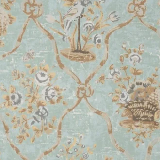 Обои - Braquenié - 
WALLPAPER PETIT PARC Aqua/Brown - BP201003