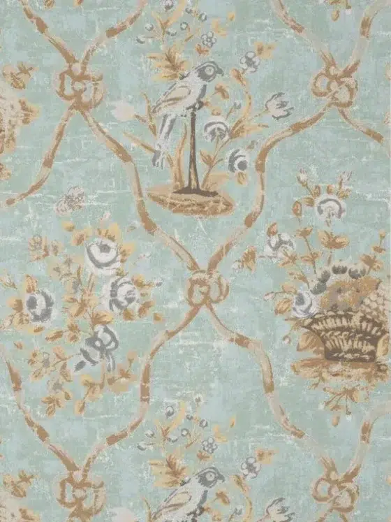 Обои - Braquenié - 
WALLPAPER PETIT PARC Aqua/Brown - BP201003