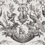 Обои — Pierre Frey — FONTAINE ET ANIMAUX Noir/Blanc — FP567001