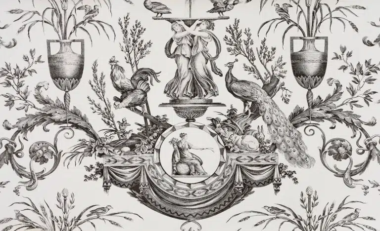 Обои — Pierre Frey — FONTAINE ET ANIMAUX Noir/Blanc — FP567001