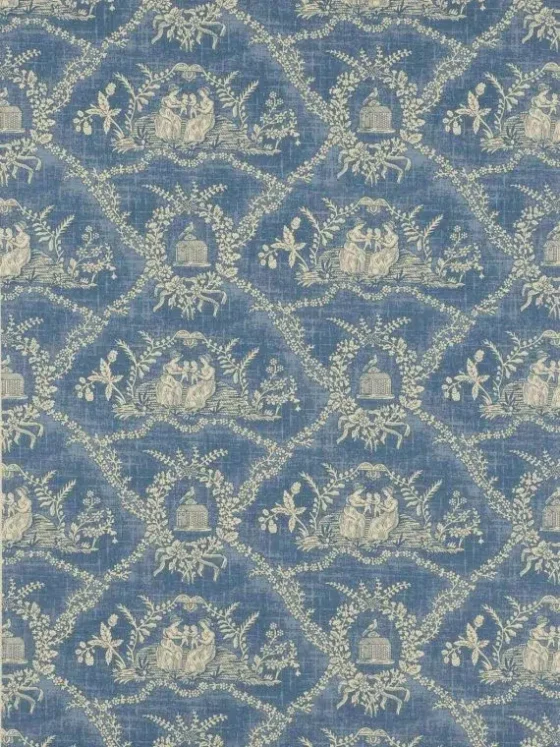 Обои - Pierre Frey - 
WALLPAPER CRESPIERES Bleu Ancien - FP170001