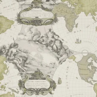 Обои - Pierre Frey - 
PLANISPHERE Gray - FP198001