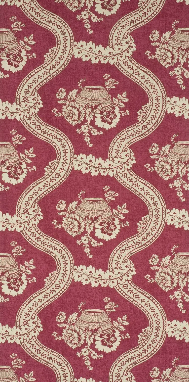 Обои — Pierre Frey — WALLPAPER LES PANIERS FLEURIS Rose Ancien — FP160002