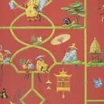 Обои — Pierre Frey — LES SINGES SAVANTS Rouge — FP770003
