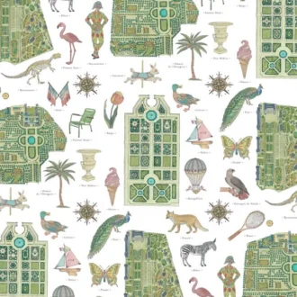 Обои - Pierre Frey - 
JARDINS PARISIENS Vert Jardin - FP485001
