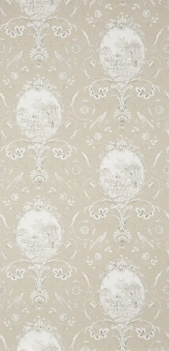 Обои — Braquenie — 
WALLPAPER LA FONTAINE Charcoal/Taupe — BP206001