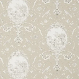 Обои - Braquenié - 
WALLPAPER LA FONTAINE Charcoal/Taupe - BP206001