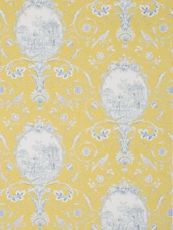 Обои - Braquenié -
WALLPAPER LA FONTAINE Yellow Blue - BP206005