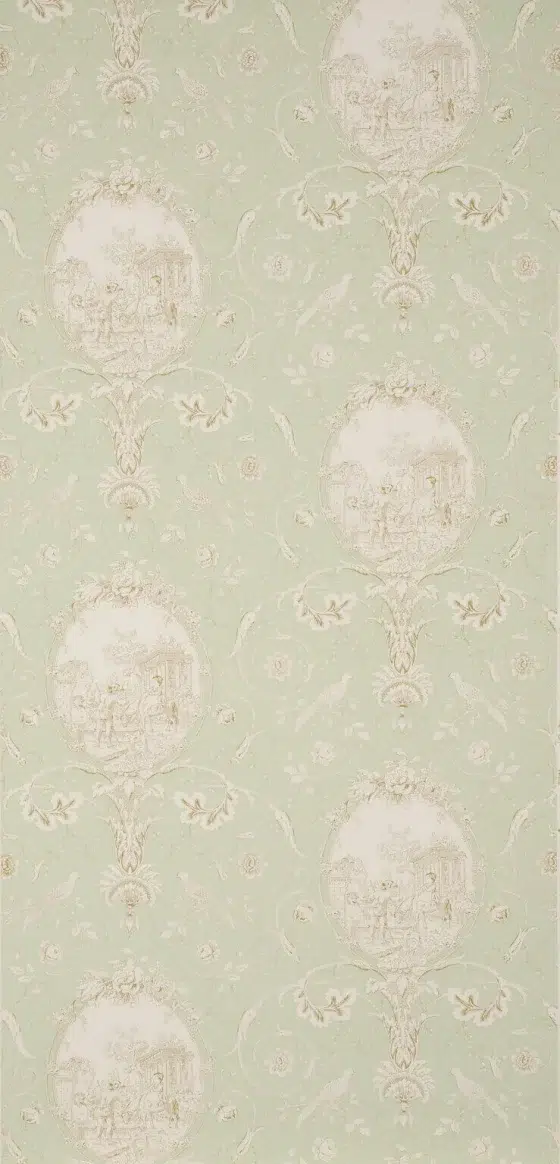 Обои — Braquenie — 
WALLPAPER LA FONTAINE Leaf Green — BP206004