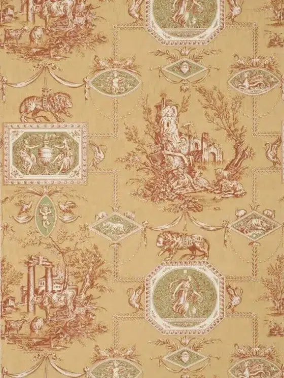 Обои - Braquenié -
WALLPAPER LES MUSES ET LE LION Copper - BP207005