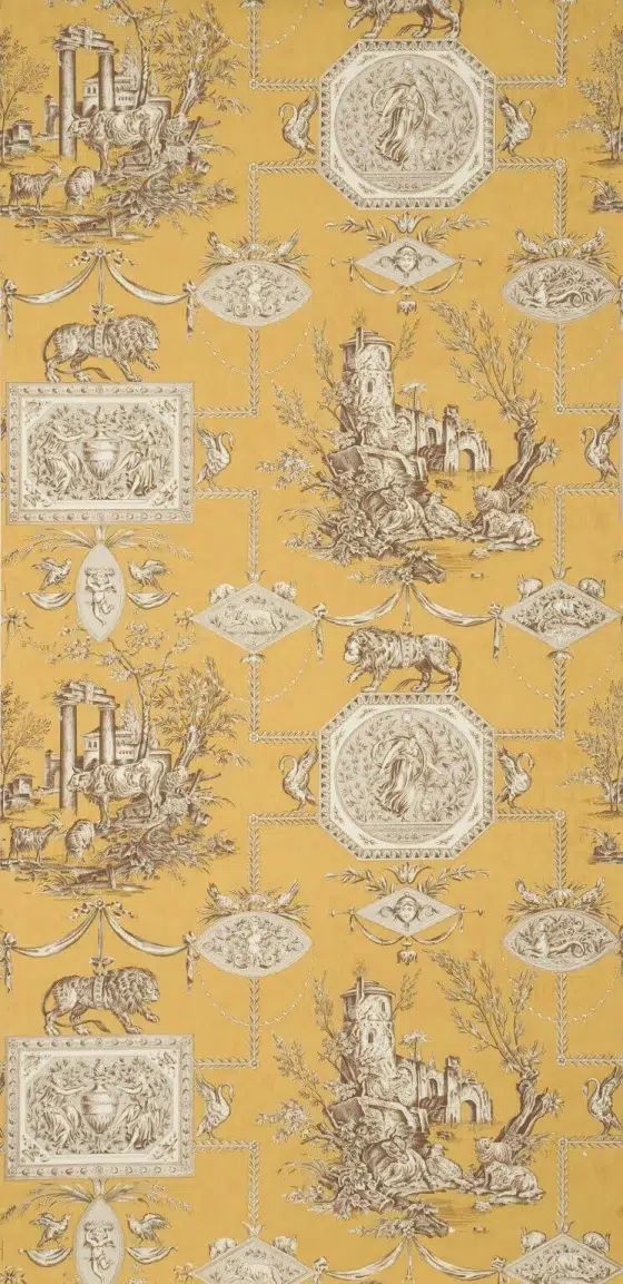 Обои — Braquenie — WALLPAPER LES MUSES ET LE LION Ochre — BP207004