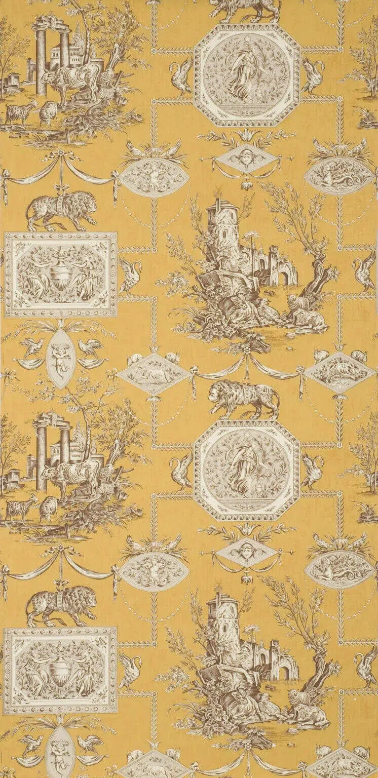 Обои — Braquenie — WALLPAPER LES MUSES ET LE LION Ochre — BP207004