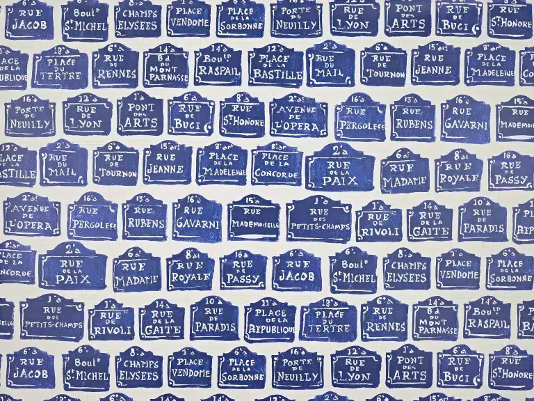 Обои — Pierre Frey — LES RUES PARISIENNES Indigo — FP841002