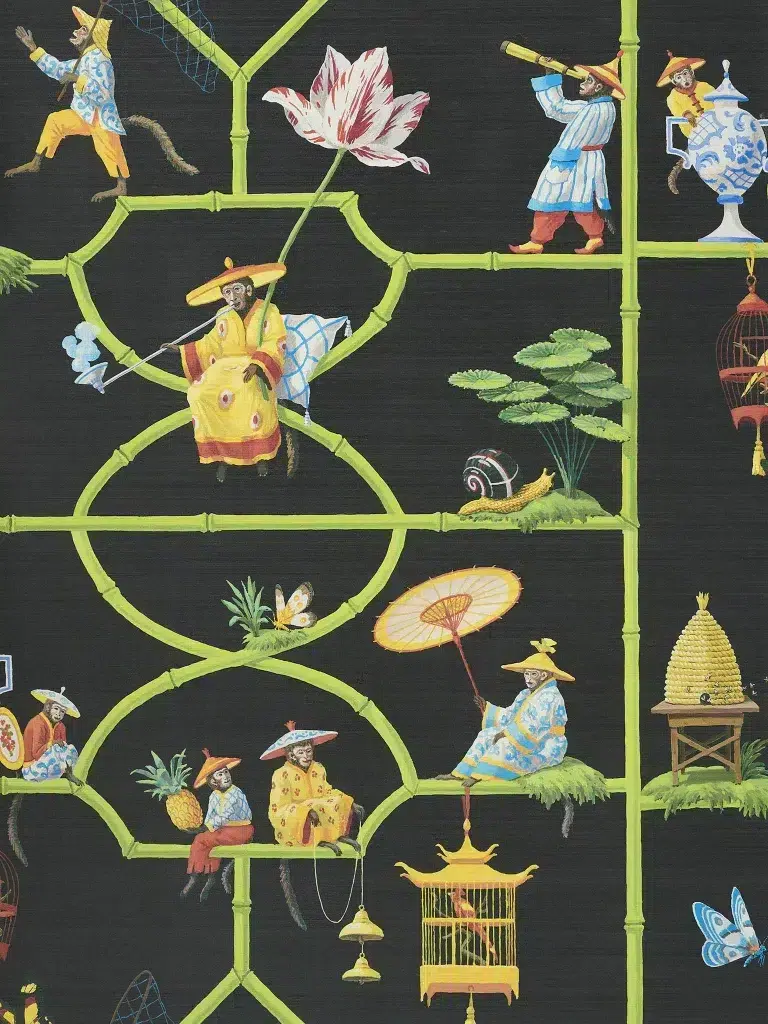 Обои — Pierre Frey — LES SINGES SAVANTS Noir — FP770002