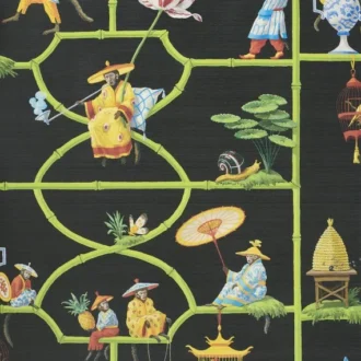 Обои - Pierre Frey - 
LES SINGES SAVANTS Noir - FP770002