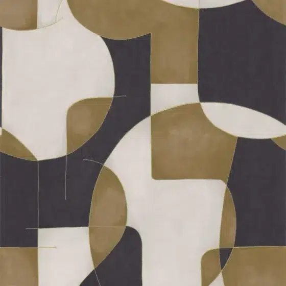 Обои - Casadeco - GALLERY - Op'art - Camel / noir (арт. 86092410)