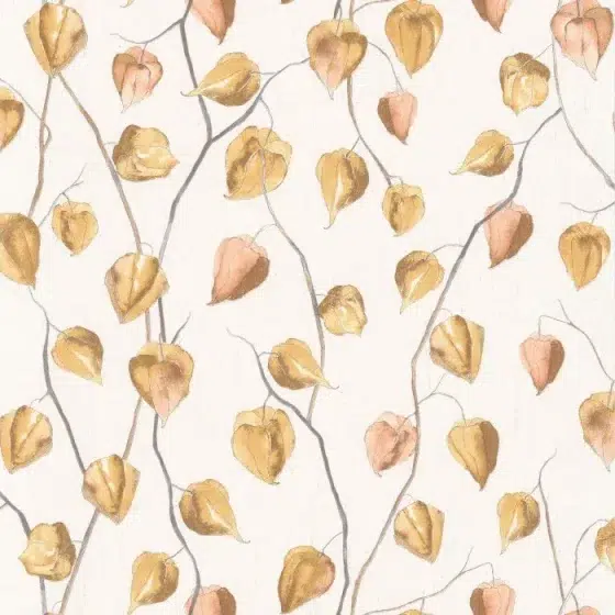 Обои - Casadeco - GINKGO - Lanternes - Jaune mordore (арт. 86212323)