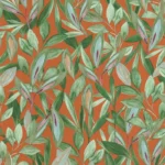 Обои - Casadeco - NICARAGUA - Hojas - Vert / orange (арт. 85973313)