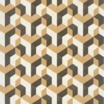 Обои - Casadeco - PERCEPTION - Mecano - Jaune ocre/noir (арт. 86492414)
