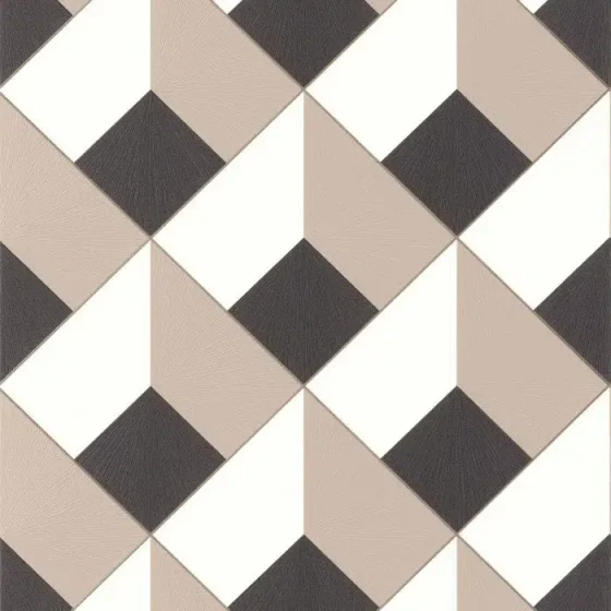 Обои - Casadeco - PERCEPTION - Losange - Beige/noir (арт. 86511510)
