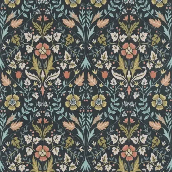Обои - Casadeco - ARTS & CRAFTS - Archibald - Bleu petrole (арт. 86336406)