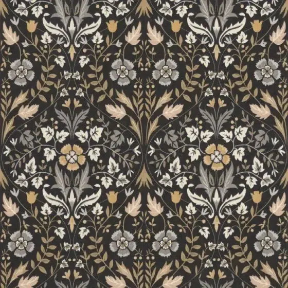Обои - Casadeco - ARTS & CRAFTS - Archibald - Noir / camel (арт. 86339412)
