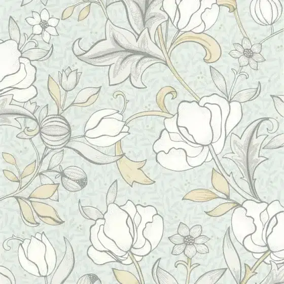 Обои - Casadeco - ARTS & CRAFTS - Isabella - Bleu nuage (арт. 86346122)