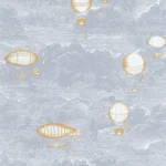 Обои - Casadeco - VOYAGE ONIRIQUE - Expedition - Bleu orage (арт. 87286144)