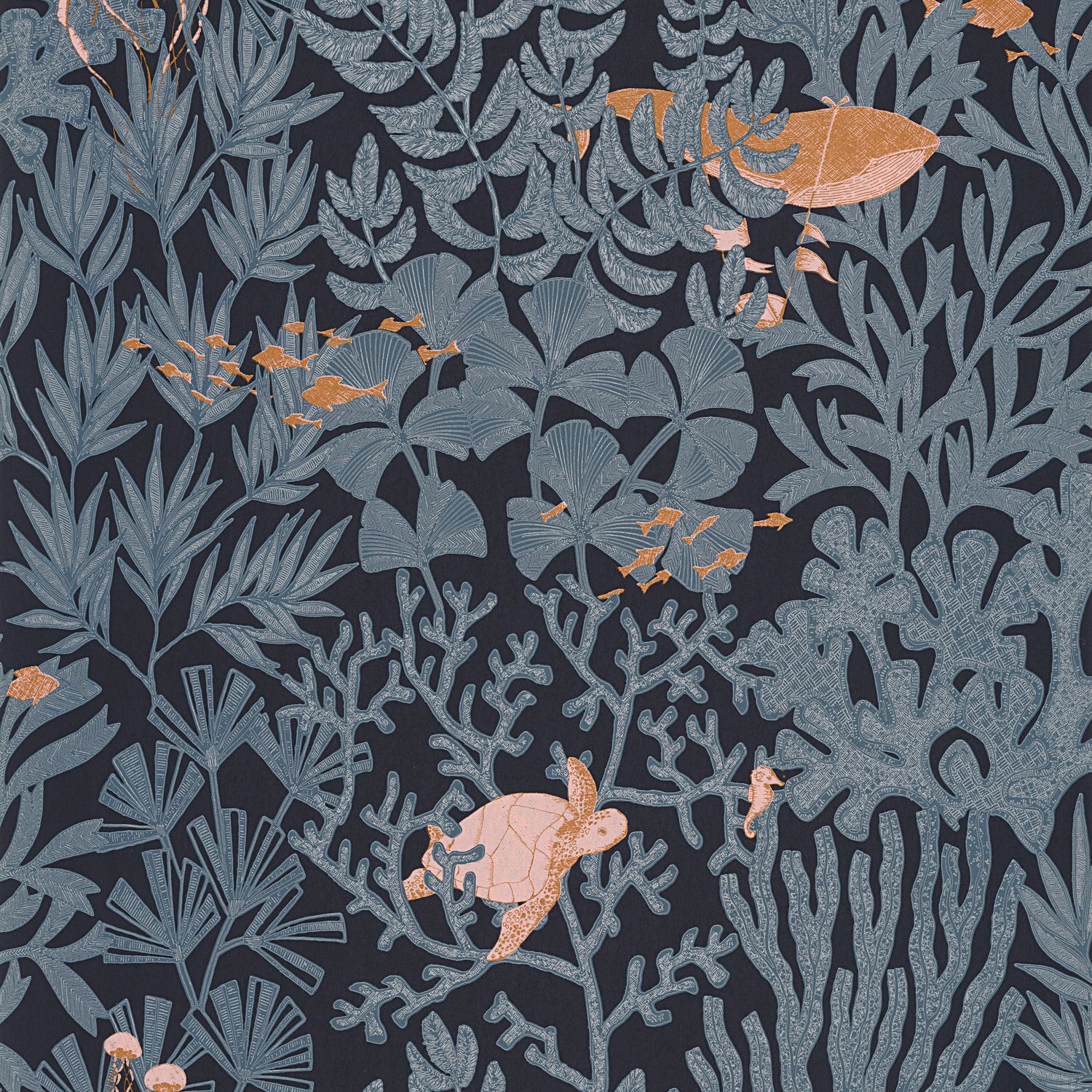 Обои — Casadeco — VOYAGE ONIRIQUE — Atlantide — Bleu abysse (арт. 87236331)