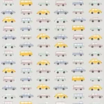 Обои - Casadeco - HAPPY DREAMS - Happy dreams all over vintage cars - Bleu/jaune (арт. 82766214)