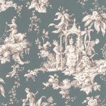 Обои — Casadeco — LES BELLES TOILES DE JOUY — Palais de chine — Vert emeraude (арт. 87937511)
