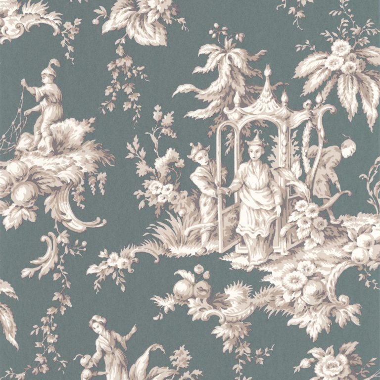 Обои Casadeco LES BELLES TOILES DE JOUY Palais de chine Vert emeraude (арт. 87937511)