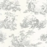 Обои - Casadeco - LES BELLES TOILES DE JOUY - Scene d'été - Gris perle (арт. 87919103)