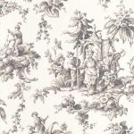 Обои — Casadeco — LES BELLES TOILES DE JOUY — Palais de chine — Noir fusain (арт. 87939516)