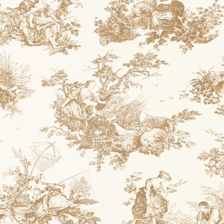Обои Casadeco LES BELLES TOILES DE JOUY Scene d'été Camel (арт. 87911318)